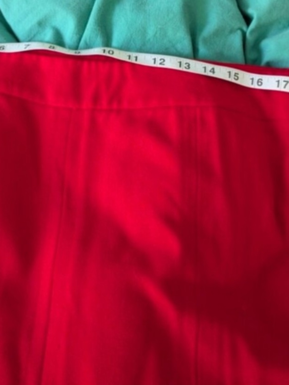 Retro Red Flared Skirt Classic A-Line With Pleats And Drop Waist - Picture 5 of 9